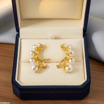 Yellotee SDQ Pearl Ear Cuff Elegant Non Pierced Jewelry