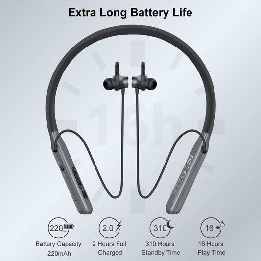 Yellotee Wireless Neckband Earphones 20H Playback Quick Charge